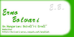 erno bolvari business card